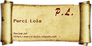 Perci Lola névjegykártya